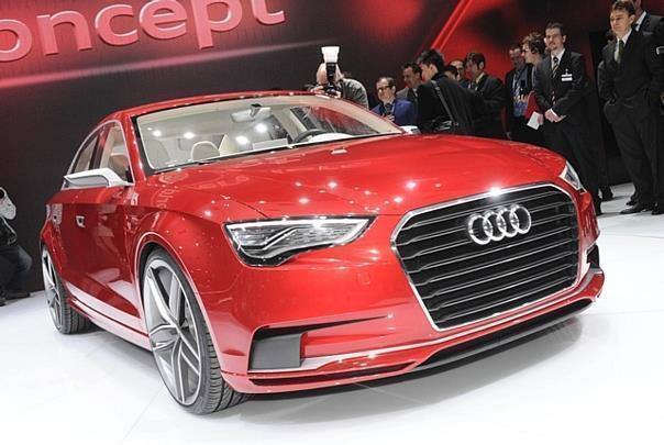 Beim im Genf präsentierten Showcar Audi A3 concept besteht beispielsweise der Rahmen des Singleframe-Grills bereits aus kohlenstofffaser-verstärktem Kunststoff (CFK). Foto: UnitedPictures/Auto-Reporter.NET 